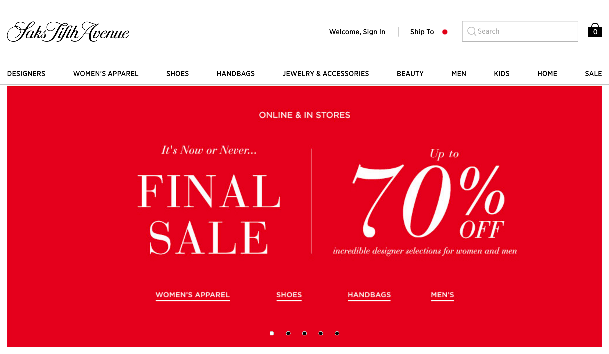 Saks Fifth Avenue サックスフィフスアベニューの海外通販サイトから ...